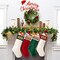 Personalized Christmas Stocking with Leather Patches, Custom Name Family Christmas Stockings, 18” Large Knitted Xmas Stockings for Kids, Holiday and Fireplace Party Decoration - 3Pcs RW+GW+WR